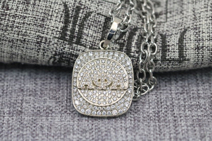 Alpha Phi Alpha Fraternity Pendant Necklace (ΑΦΑ) - Shine Man Series, Silver - fratrings