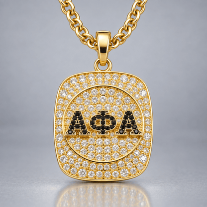 Alpha Phi Alpha Fraternity Pendant Necklace - Shine Man Series, Gold - fratrings