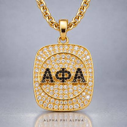 Alpha Phi Alpha Fraternity Pendant Necklace - Shine Man Series, Gold - fratrings