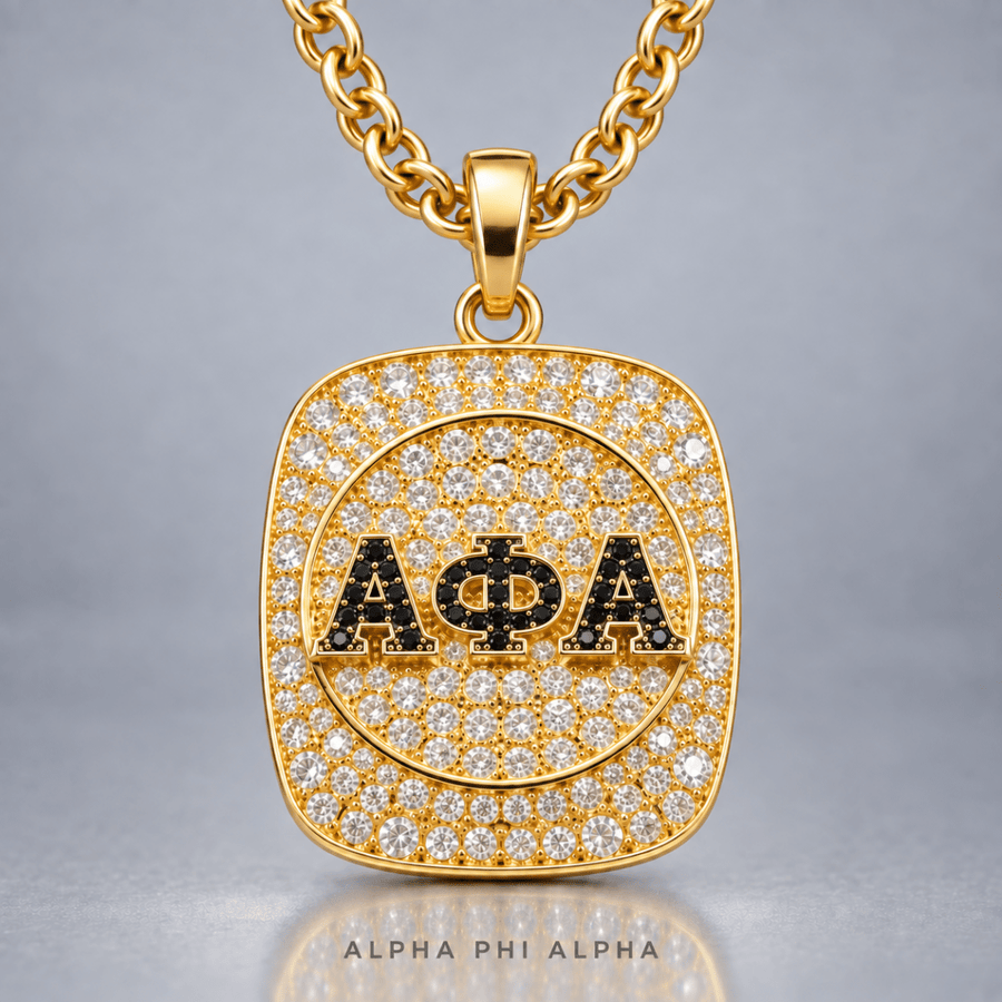 Alpha Phi Alpha Fraternity Pendant Necklace - Shine Man Series, Gold