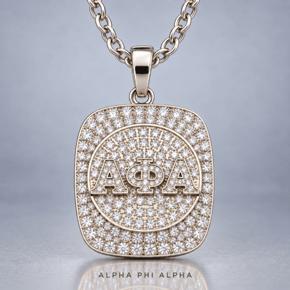 Alpha Phi Alpha Fraternity Pendant Necklace - Shine Man Series, Silver - fratrings