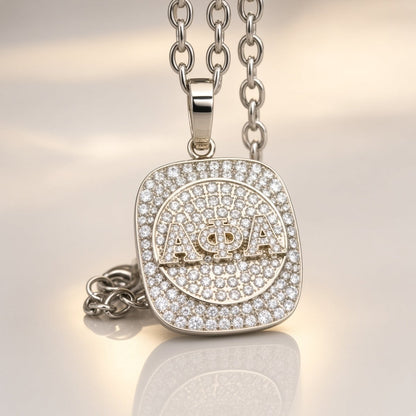 Alpha Phi Alpha Fraternity Pendant Necklace - Shine Man Series, Silver - fratrings