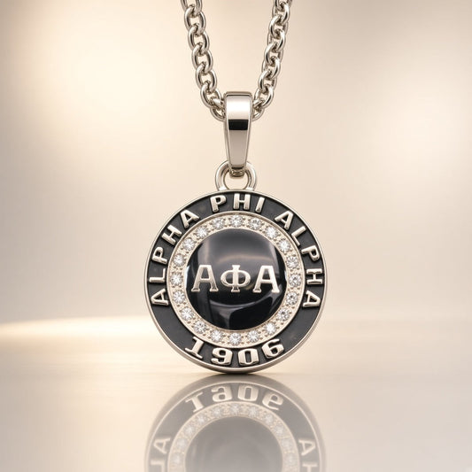 Alpha Phi Alpha Fraternity Pendant Necklace, Silver - fratrings