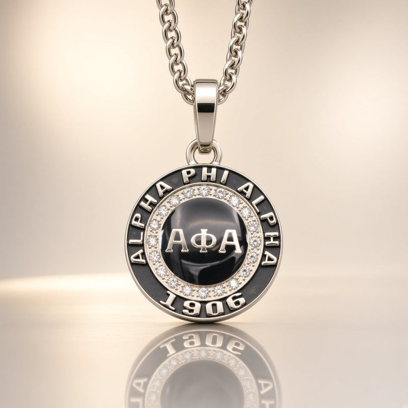 Alpha Phi Alpha Fraternity Pendant Necklace, Silver
