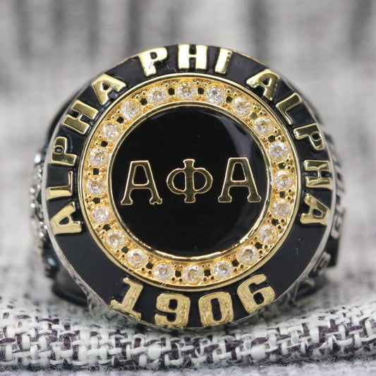 Alpha Phi Alpha Fraternity Ring (ΑΦΑ) - Classic Man Series, Yellow Gold Face - fratrings