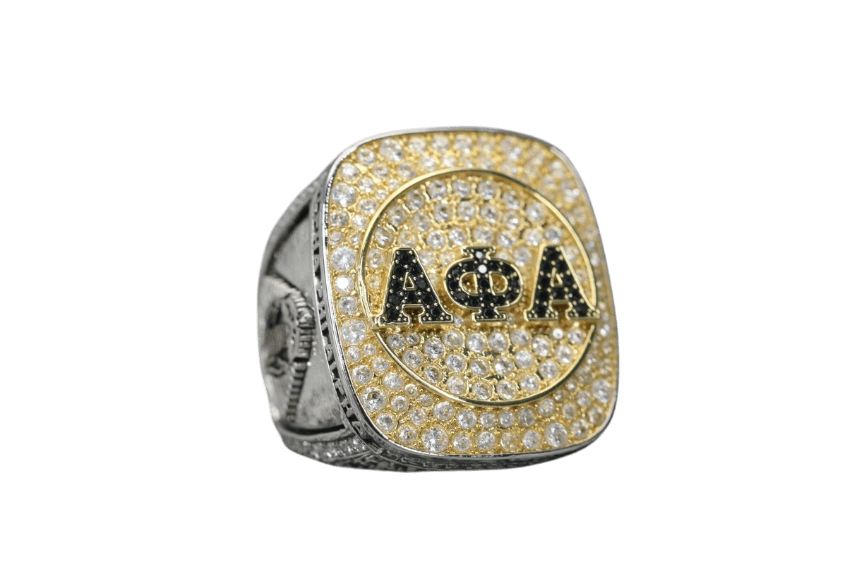 Alpha Phi Alpha Fraternity Ring (ΑΦΑ) - Shine Series, Dual Finish - fratrings
