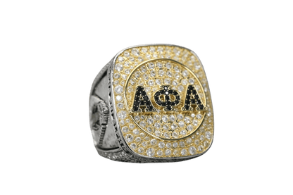 Alpha Phi Alpha Fraternity Ring (ΑΦΑ) - Shine Series, Dual Finish - fratrings
