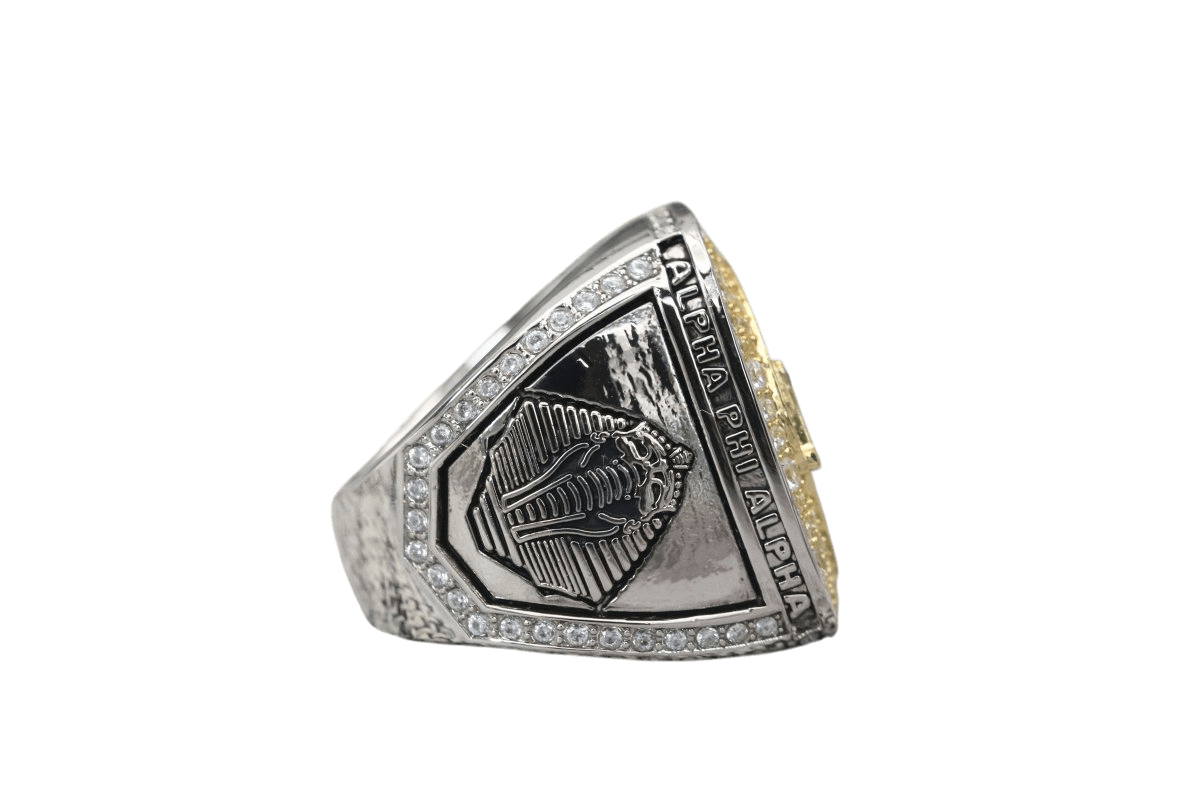 Alpha Phi Alpha Fraternity Ring (ΑΦΑ) - Shine Series, Dual Finish - fratrings