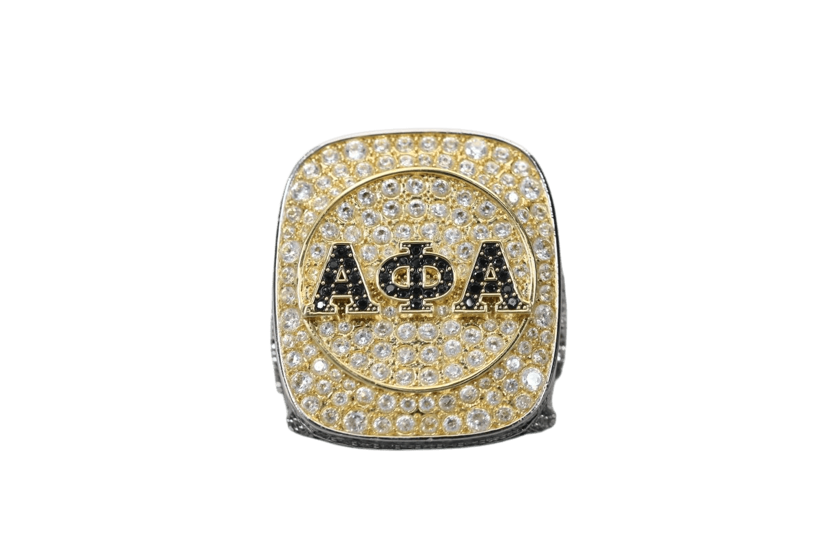 Alpha Phi Alpha Fraternity Ring (ΑΦΑ) - Shine Series, Dual Finish - fratrings