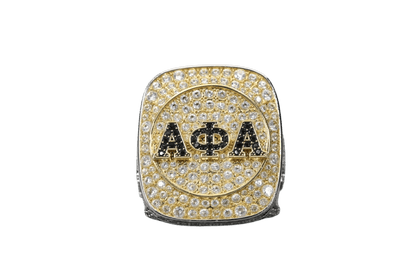 Alpha Phi Alpha Fraternity Ring (ΑΦΑ) - Shine Series, Dual Finish - fratrings