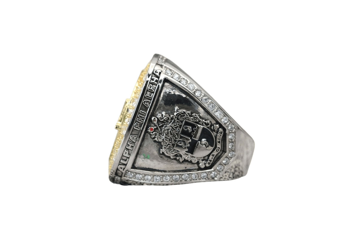 Alpha Phi Alpha Fraternity Ring (ΑΦΑ) - Shine Series, Dual Finish - fratrings