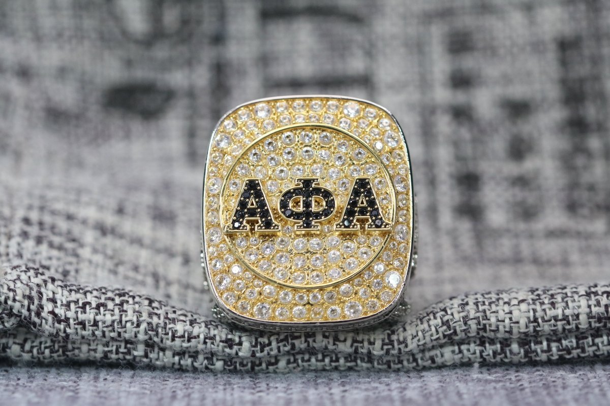 Alpha Phi Alpha Fraternity Ring (ΑΦΑ) - Shine Series, Yellow Gold Face - fratrings