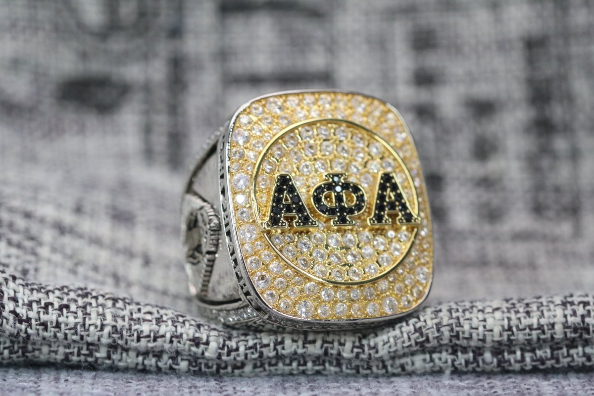 Alpha Phi Alpha Fraternity Ring (ΑΦΑ) - Shine Series, Yellow Gold Face - fratrings