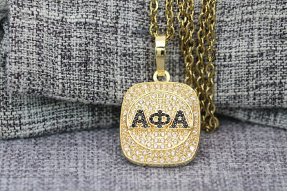 Alpha Phi Alpha Pendant Necklace (ΑΦΑ) - Big Boy Series, Gold - fratrings