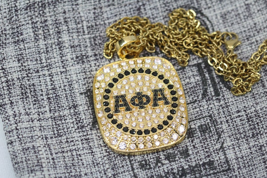 Alpha Phi Alpha Pendant Necklace (ΑΦΑ) - Big Boy Series, Gold - fratrings