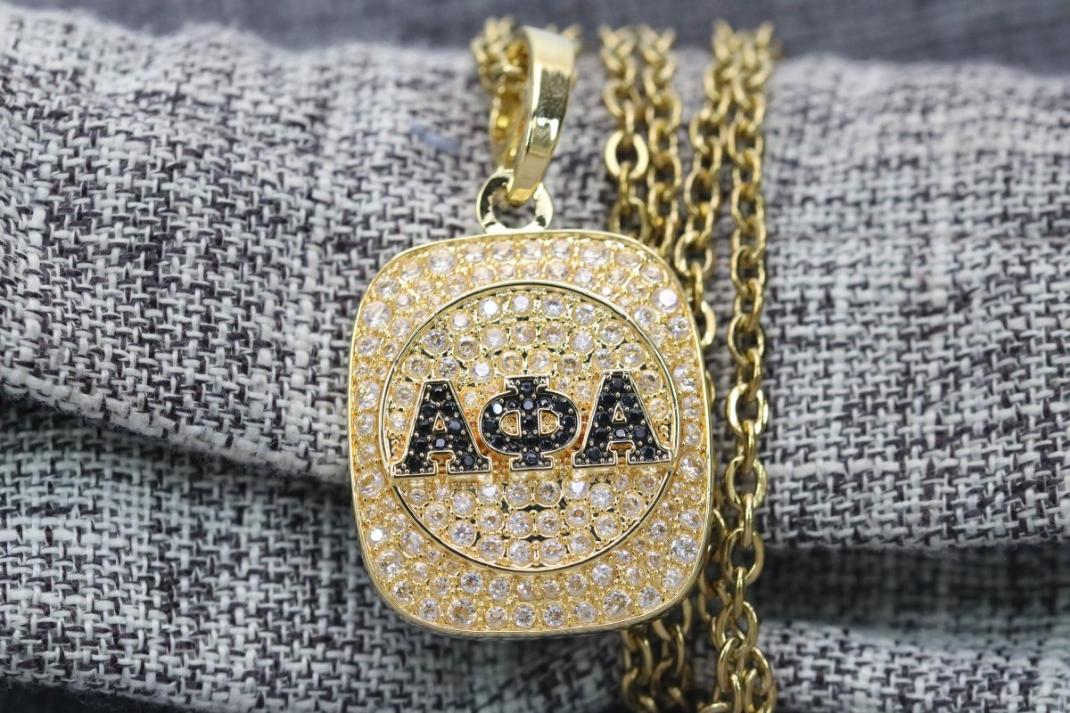 Alpha Phi Alpha Pendant Necklace (ΑΦΑ) - Big Boy Series, Gold - fratrings