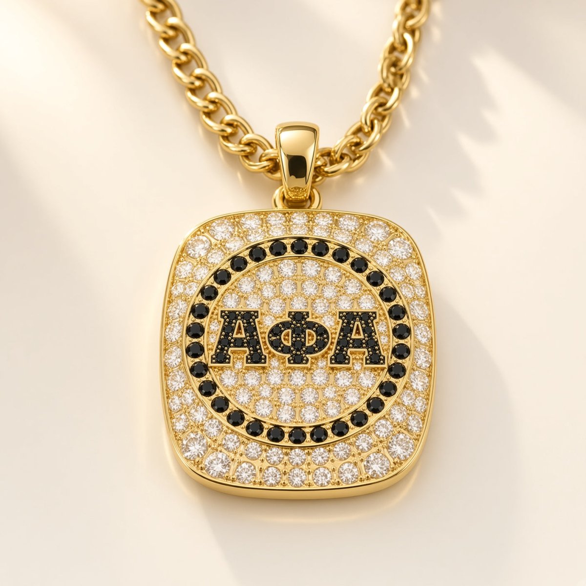 Alpha Phi Alpha Pendant Necklace - Big Boy Series, Gold - fratrings
