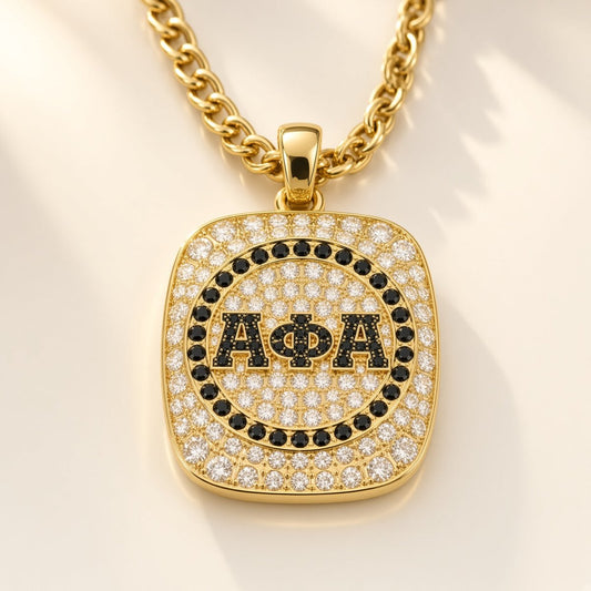 Alpha Phi Alpha Pendant Necklace - Big Boy Series, Gold - fratrings