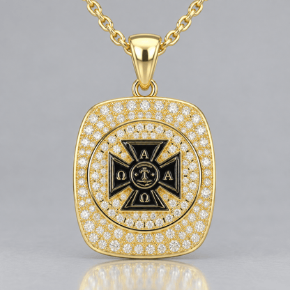 Alpha Tau Omega Official Series Pendant Necklace, Gold - fratrings