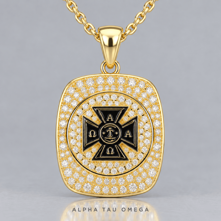 Alpha Tau Omega Official Series Pendant Necklace, Gold
