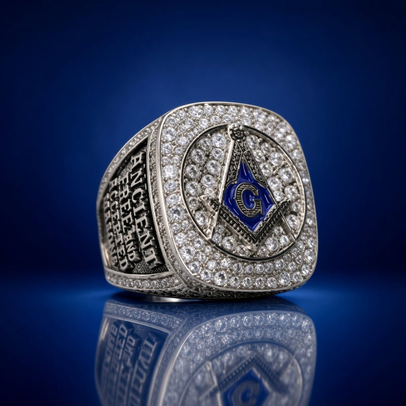 Ancient Free and Accepted Masons Official Series Ring, Eye of Providence, Silver