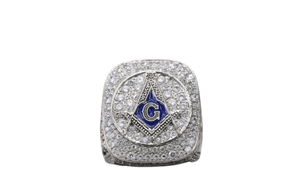 Ancient Free And Accepted Masons Ring (Eye Of The Providence) - Shine Series, Silver - fratrings