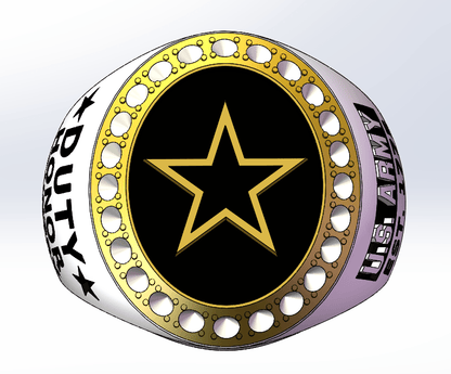 Army Star Military Ring for U.S. Army Members (Female) - fratrings