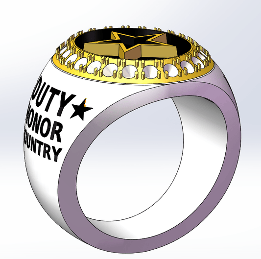 Army Star Military Ring for U.S. Army Members (Female) - fratrings