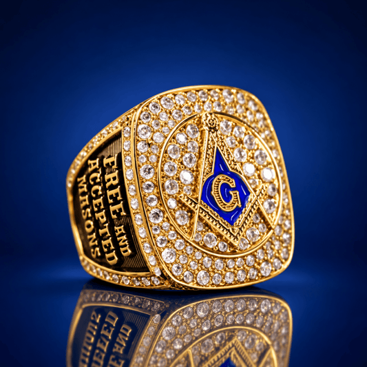 Blue Lodge Masonic Ring — Official Series, Eye of Providence, Gold Plated - fratrings