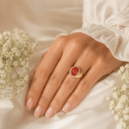 Chi Omega Sorority Ring (ΧΩ) - Flower Series - fratrings