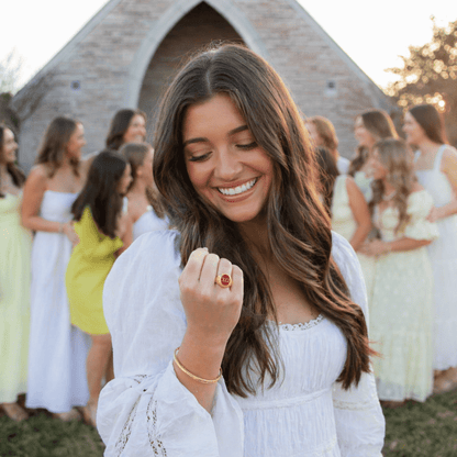 Chi Omega Sorority Ring (ΧΩ) - Flower Series - fratrings