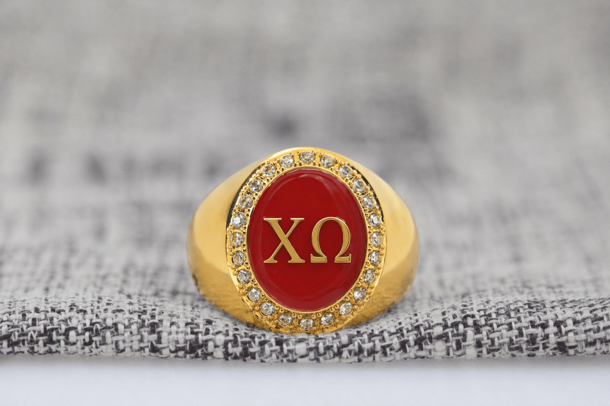 Chi Omega Sorority Ring (ΧΩ) - Flower Series - fratrings