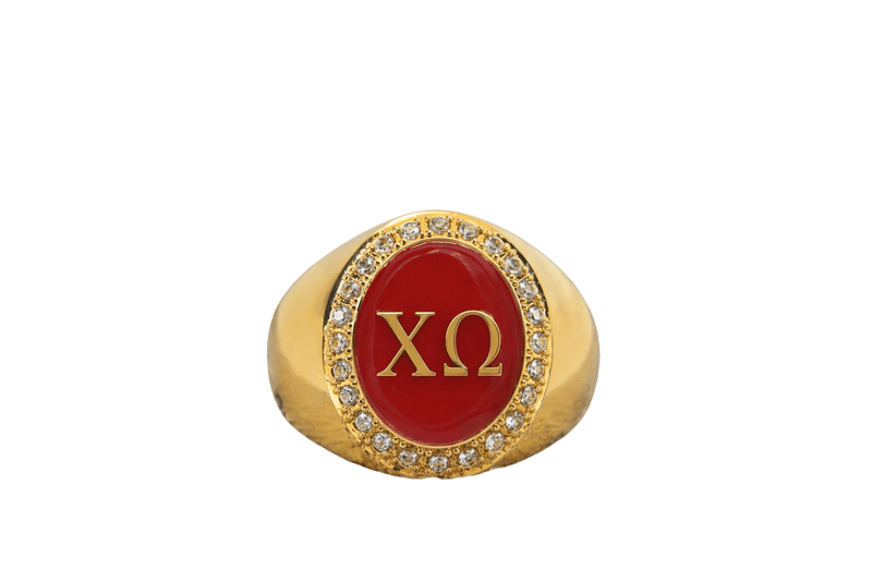 Chi Omega Sorority Ring (ΧΩ) - Halo Series - fratrings