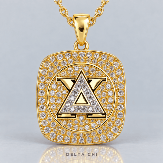 Delta Chi Official Series Pendant Necklace, Gold - fratrings