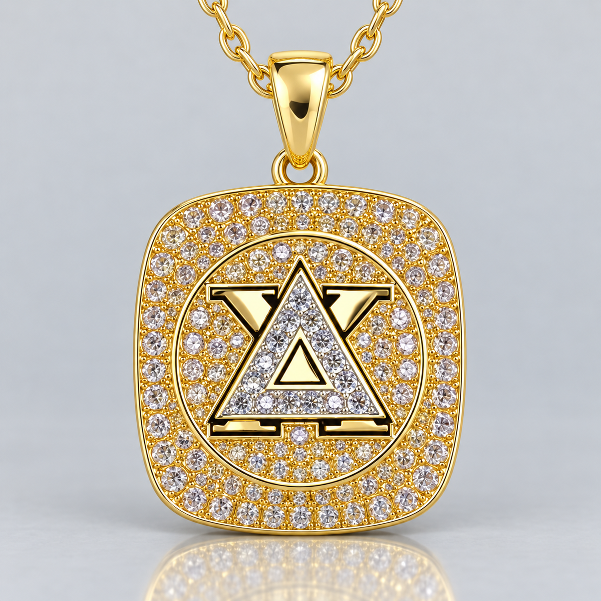 Delta Chi Official Series Pendant Necklace, Gold with matching chain