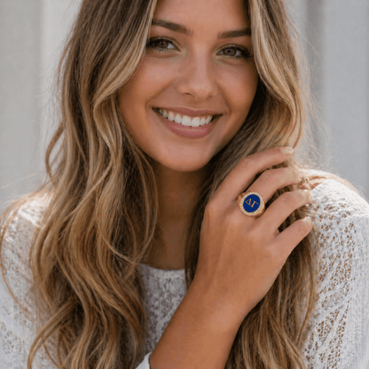 Delta Gamma Sorority Ring (ΔΓ) - Halo Series - fratrings