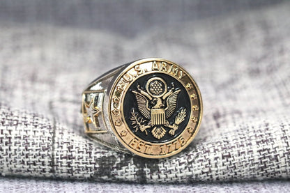 Eagle Valor Military Ring for U.S. Army Members - fratrings