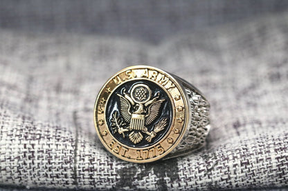 Eagle Valor Military Ring for U.S. Army Members - fratrings