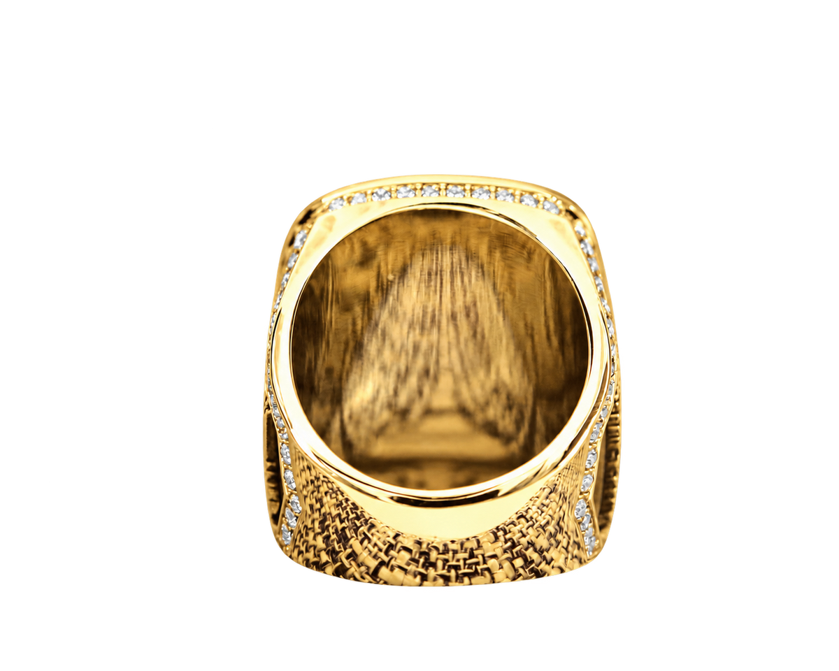 Gold-plated Blue Lodge ring — rear and inside band view