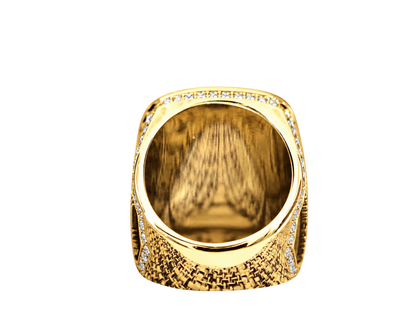 Gold-plated Blue Lodge ring — rear and inside band view