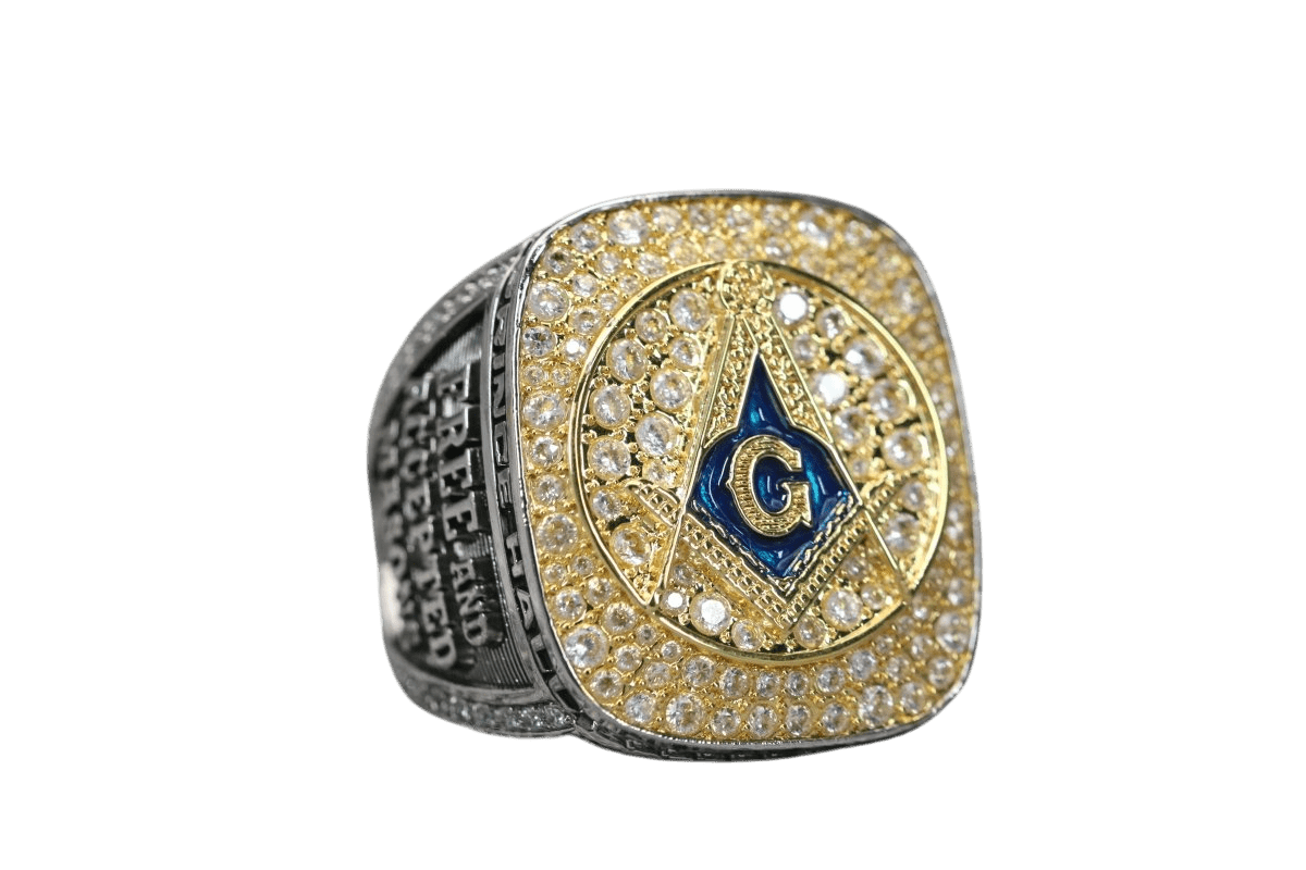 Free And Accepted Masons Ring (Eye Of The Providence) - Shine Series, 18k Dual Finish - fratrings