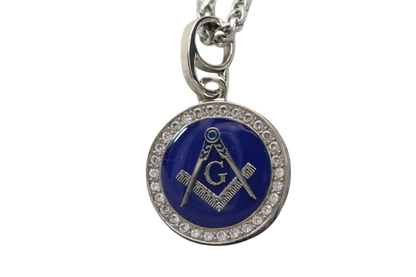 Freemasonry Masons Pendant Necklace - Classic Man, Silver - fratrings