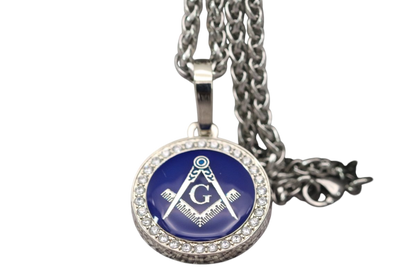 Freemasonry Masons Pendant Necklace - Classic Man, Silver - fratrings