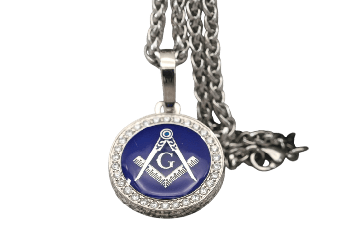 Freemasonry Masons Pendant Necklace - Classic Man, Silver