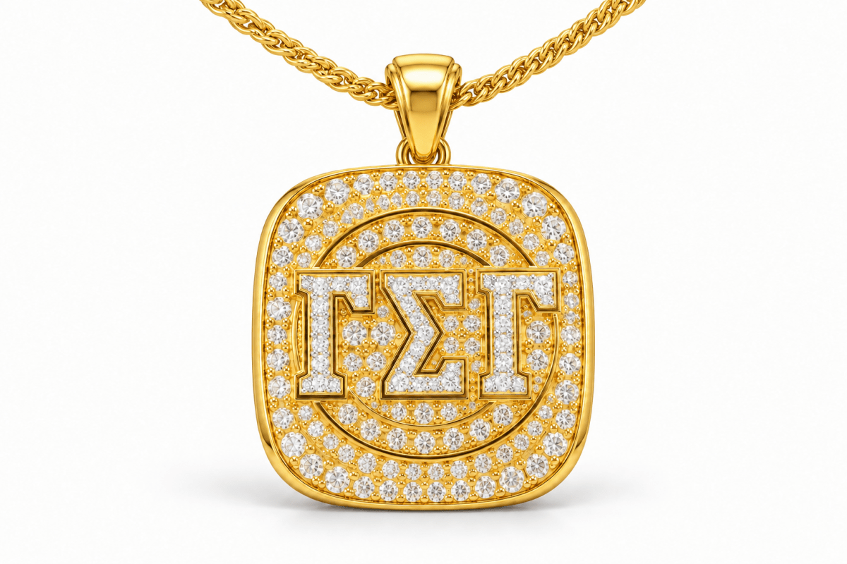 Gamma Sigma Gamma Official Series Pendant Necklace — Choose Your Plating - fratrings