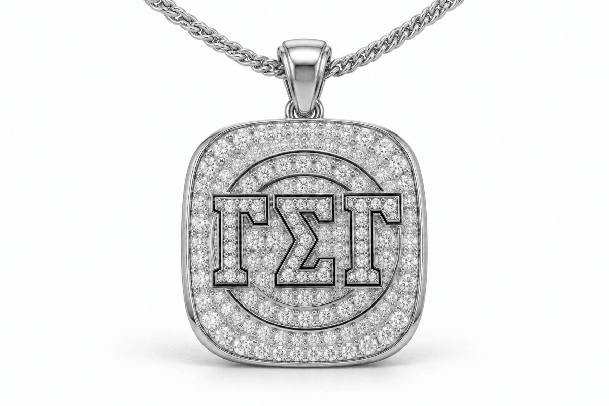 Gamma Sigma Gamma Official Series Pendant Necklace — Choose Your Plating - fratrings