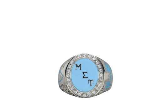 Mu Sigma Upsilon Sorority Ring (ΜΣΥ) - Flower Series, Silver