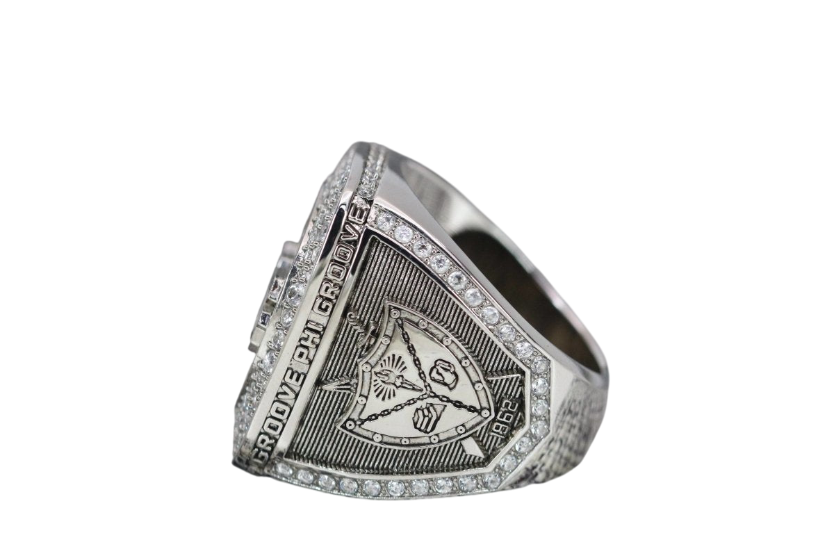 Groove Phi Groove Social Fellowship Ring (GΦG) - Shine Series, Silver - fratrings