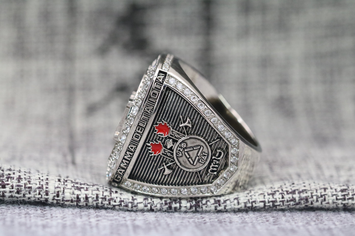 Gamma Delta Iota Fraternity Ring (ΓΔI) - Shine Series, Silver