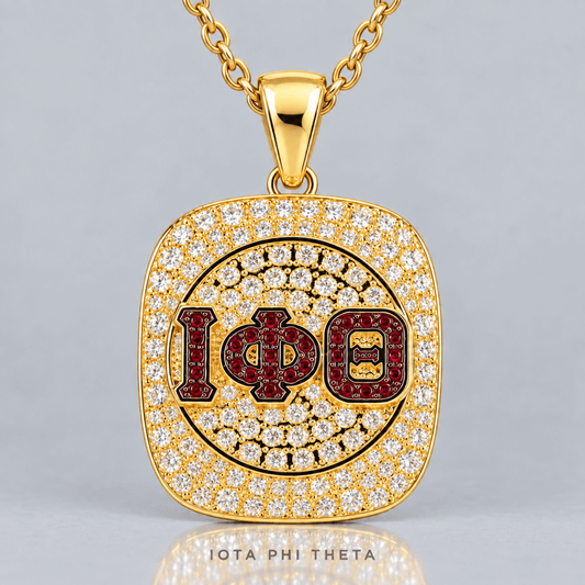 Iota Phi Theta Official Series Pendant Necklace, Gold - fratrings